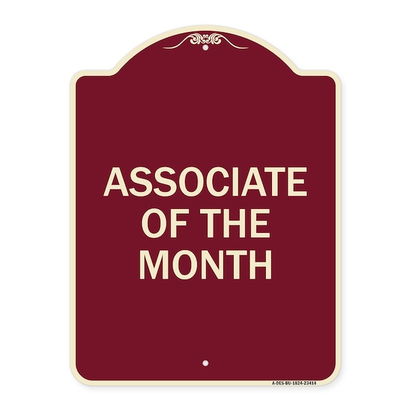 Signmission Associate of the Month Heavy-Gauge Aluminum Architectural Sign, 24" x 18", BU-1824-23414 A-DES-BU-1824-23414 - main